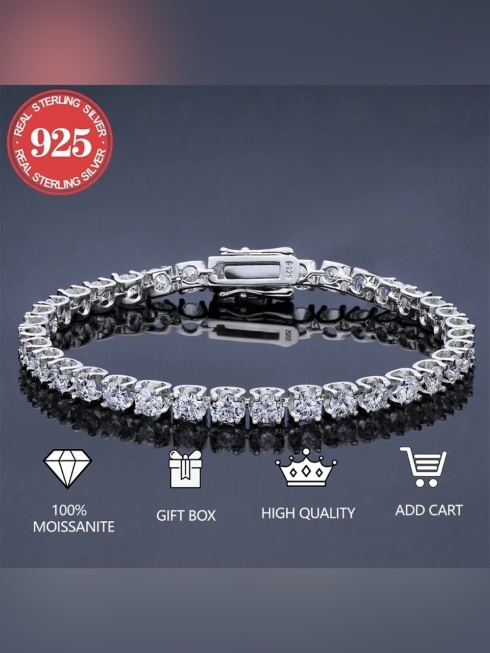 Moissanite tennis bracelet